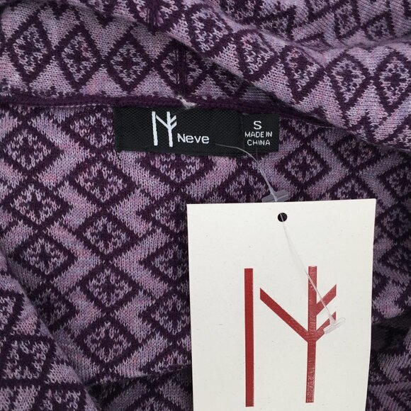 Neve Lisa Cardigan Acai purple sweater waterfall diamond asterisk new Small - Picture 6 of 6